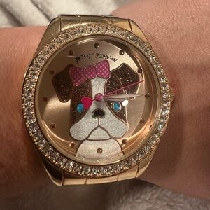 Betsey Johnson Rose gold bulldog watch
